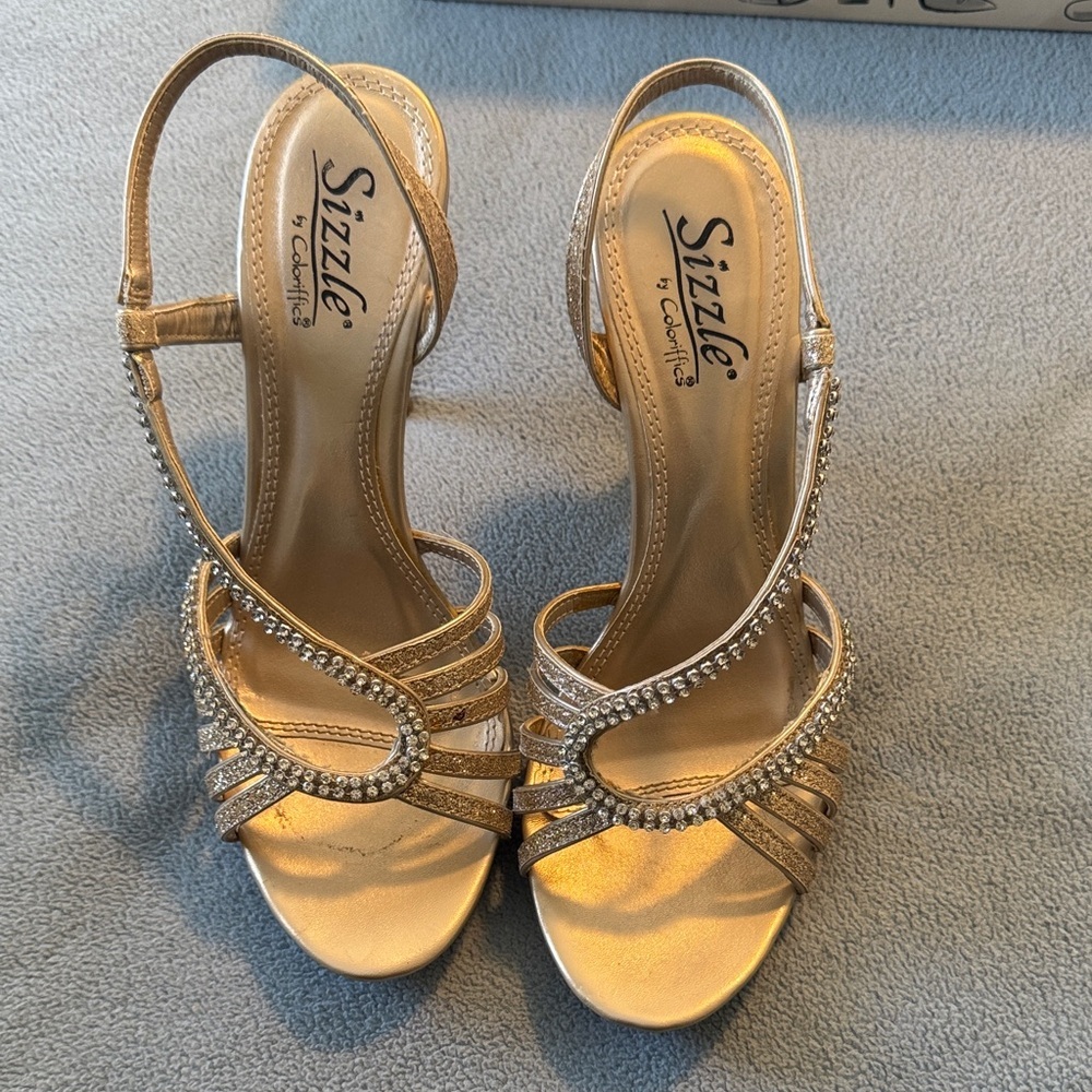 Gold Strappy Heels